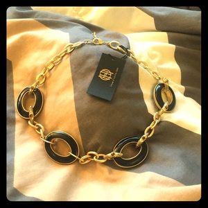 House of Harlow 1960 gold and black necklace
